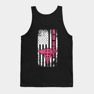 Nurse Patriotic American USA Flag Registered Nurse Tank Top